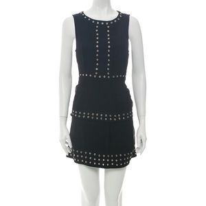 AllSaints Rizzo Tier Shift Dress. Black with Silver Studs. Size M.